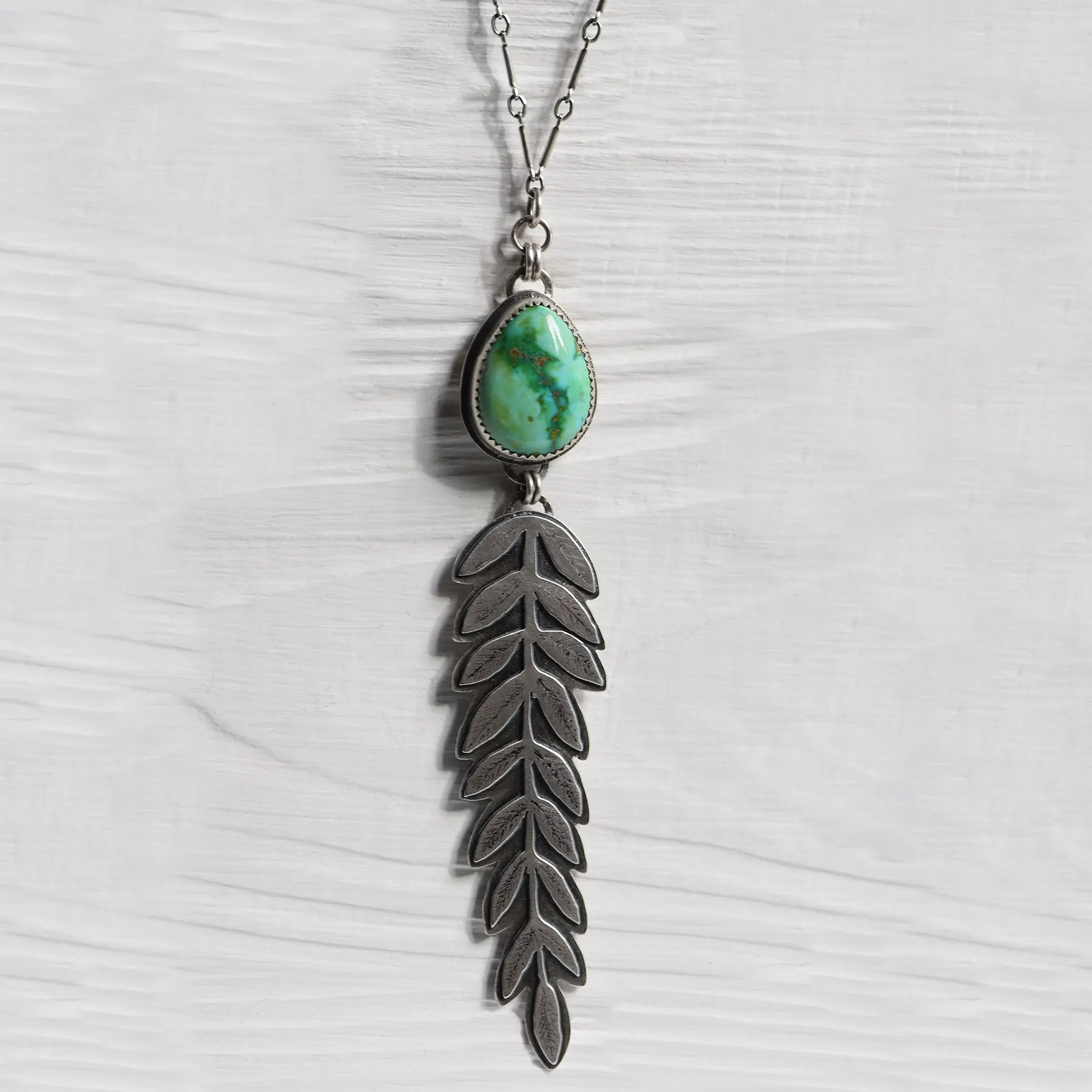 Verde Valley Turquoise & Sterling Silver Fern Necklace
