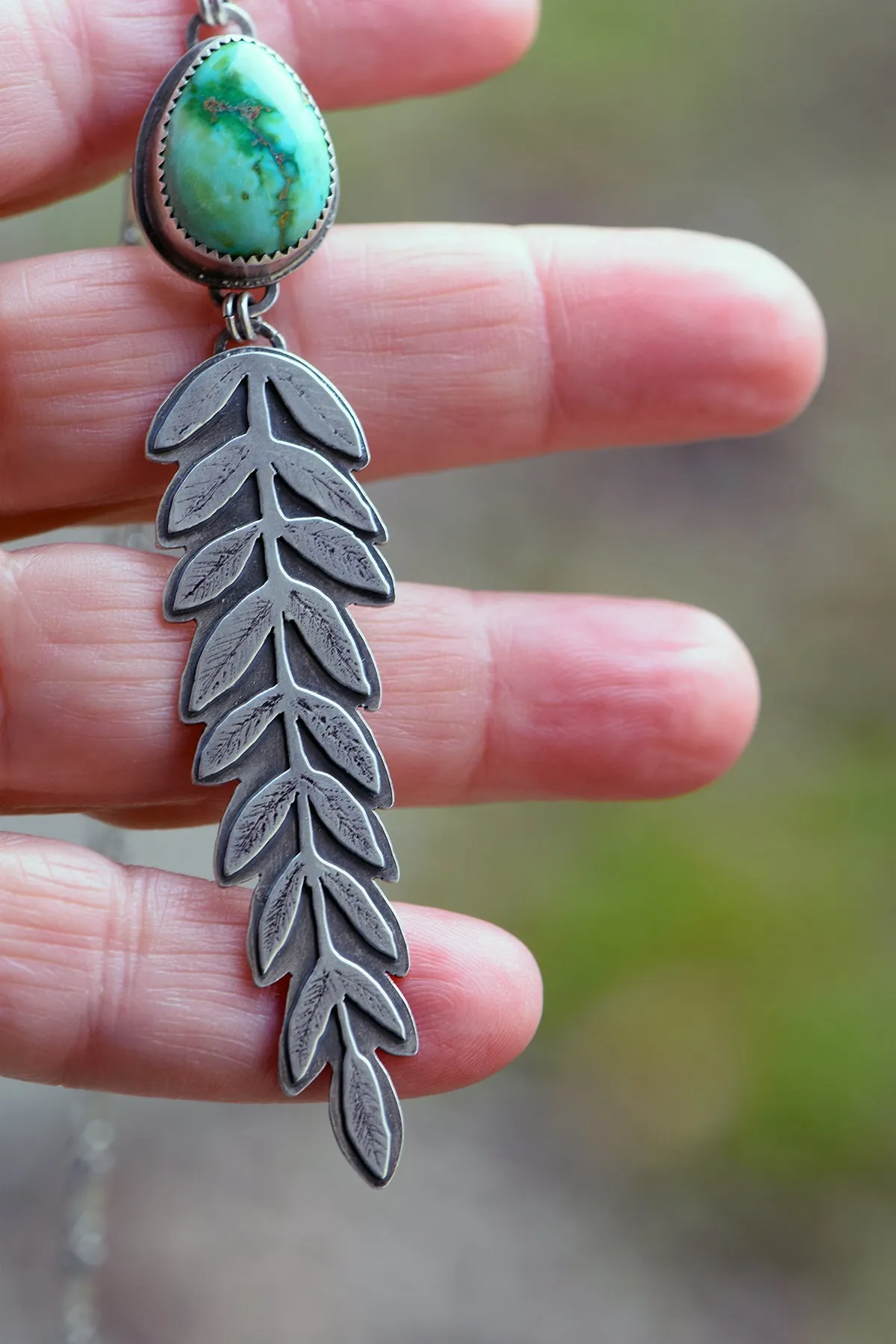 Verde Valley Turquoise & Sterling Silver Fern Necklace