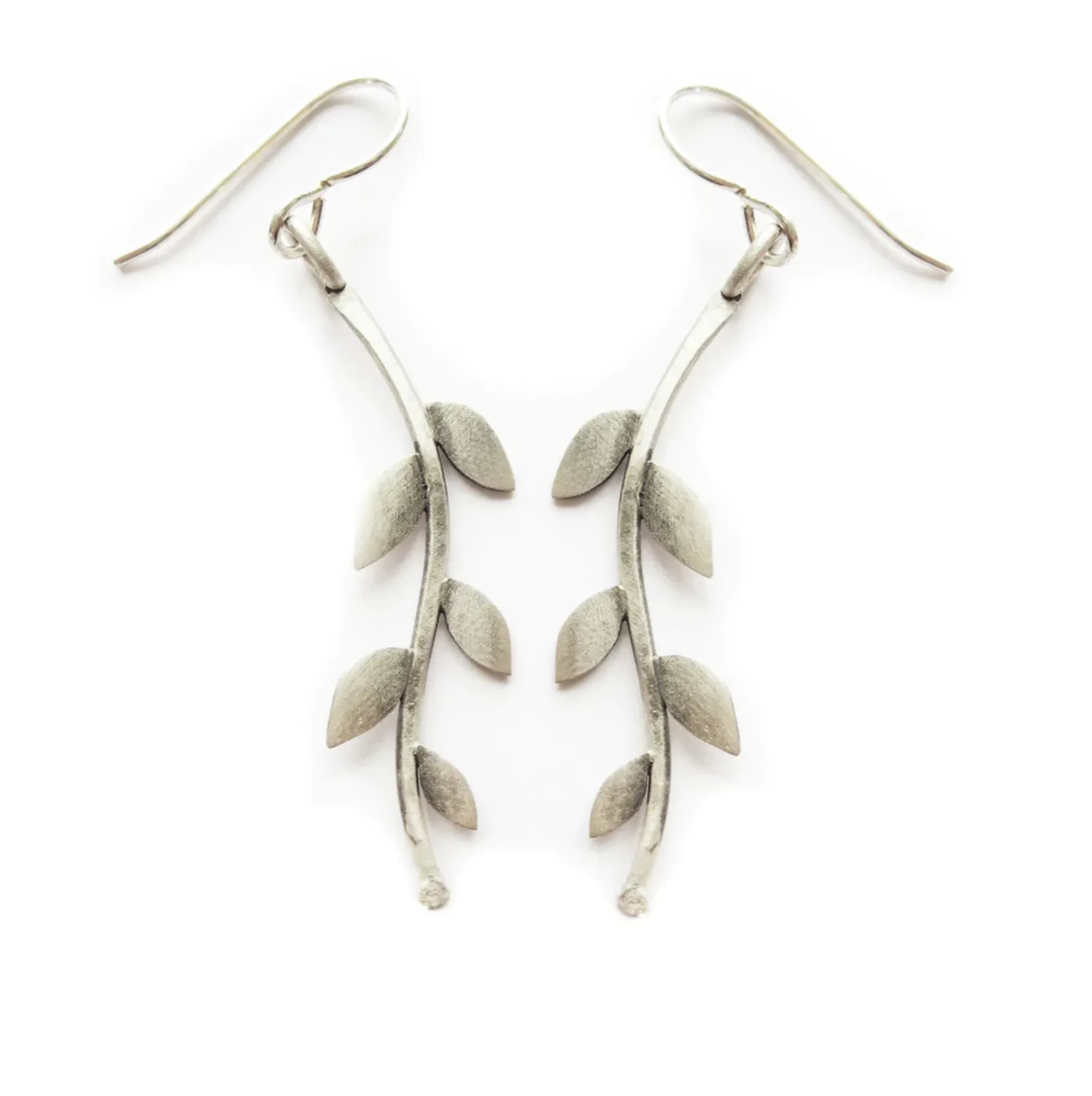 Vine Leaf Sterling Silver Earrings