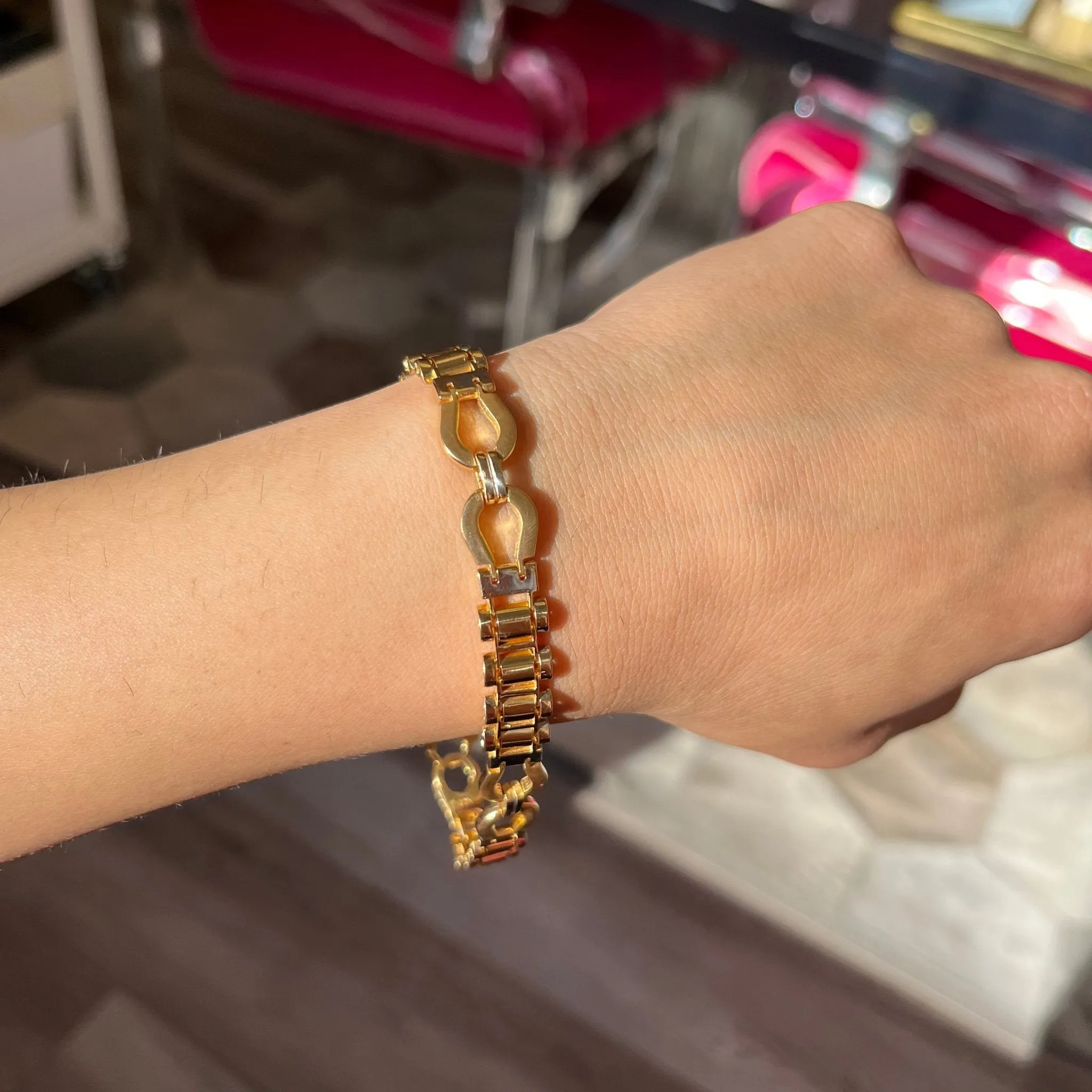 Vintage Horseshoe Link Bracelet, 18kt