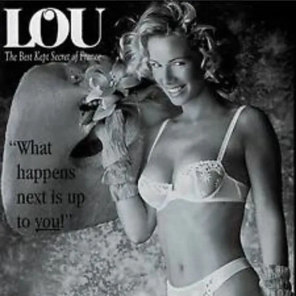Vintage Lou Bra from Paris France Dainty Daisy Lace flowers &amp; Bows Black 34B 36C