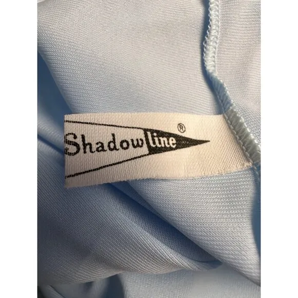 Vintage Shadowline Peignoir Set Small Blue Lace Robe Nightgown 70's 80's