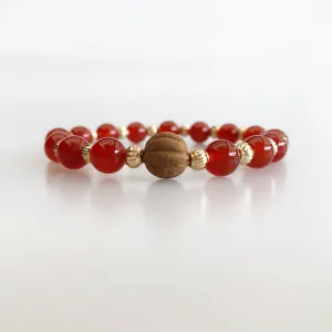 Vintage Style 8mm Carnelian Herbal Bracelet