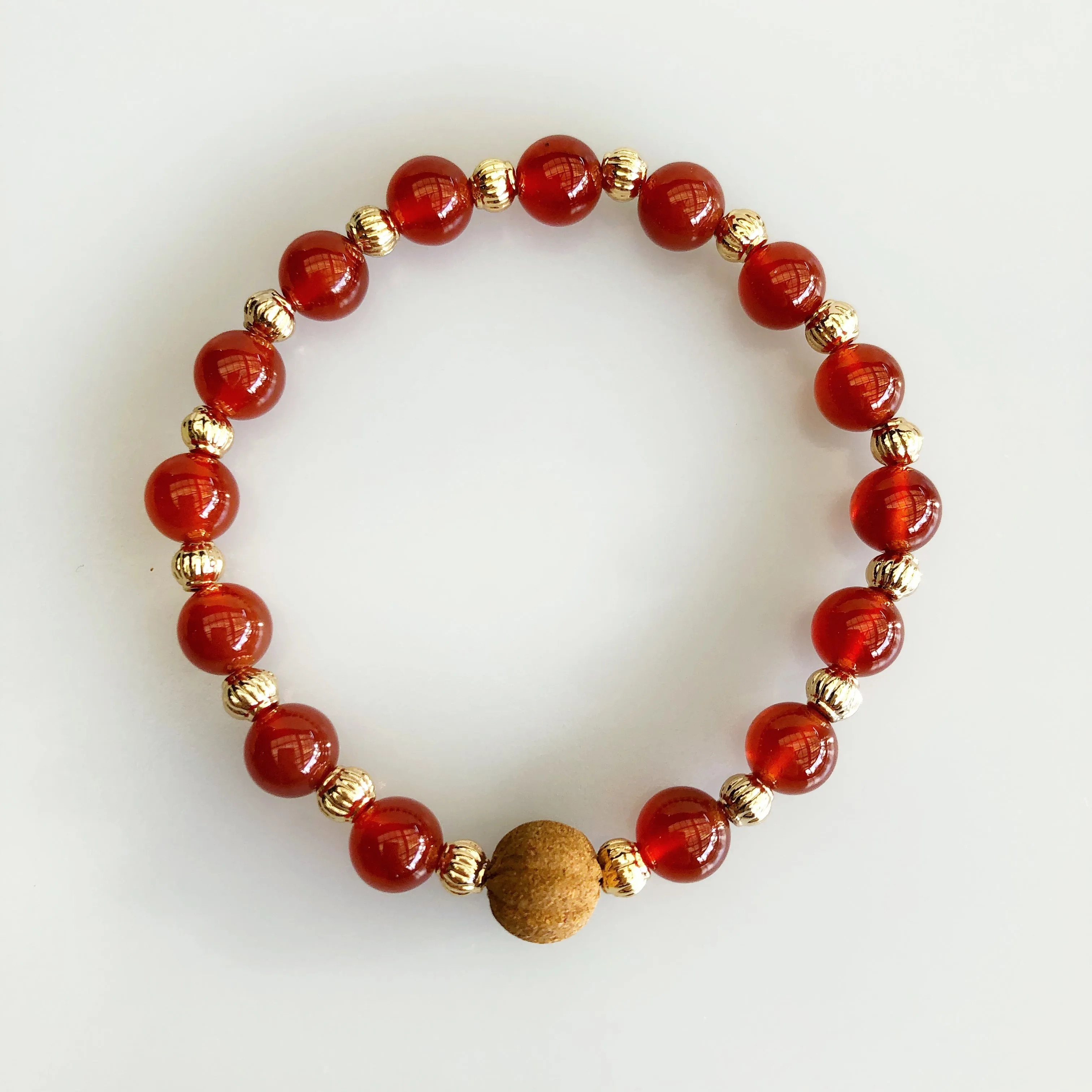 Vintage Style 8mm Carnelian Herbal Bracelet