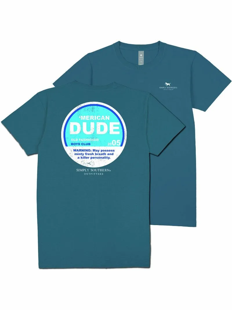 Warning Label 'Merican Dude Short Sleeve Men's Tee by Simply Southern