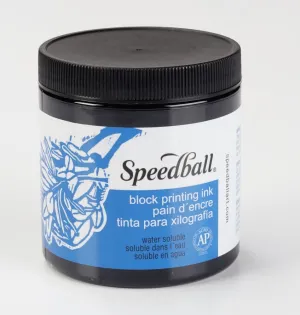 Water-Soluble Block Printing Ink, 8oz - Black
