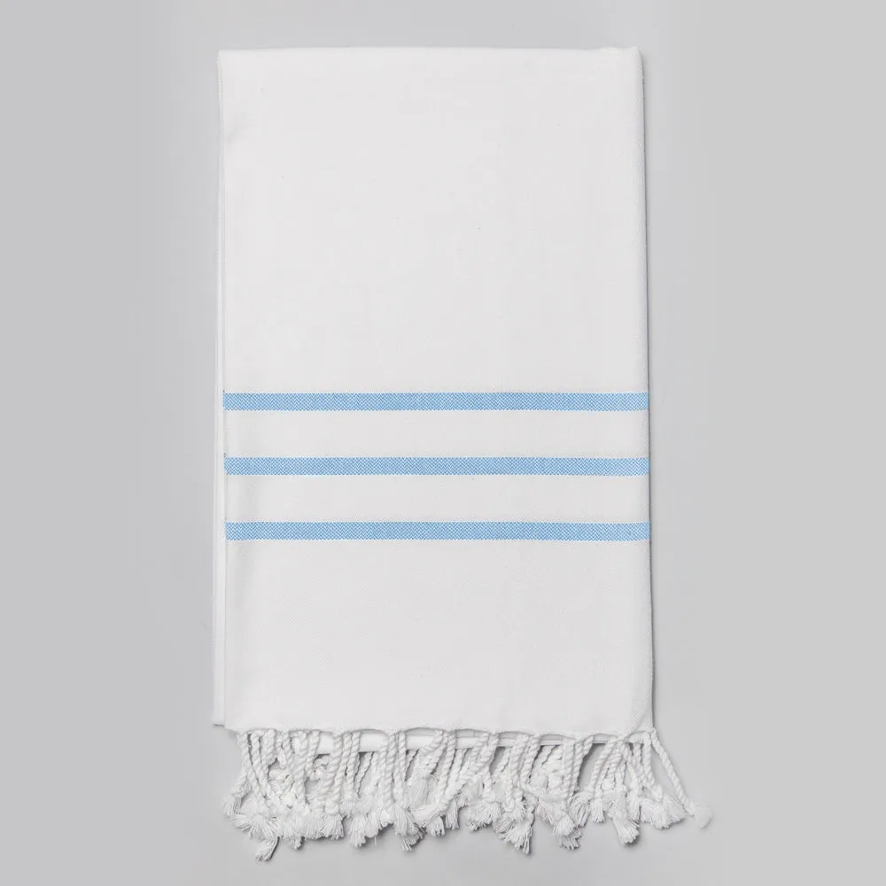 White with Light Blue Bath Towel – Antiochia Collection