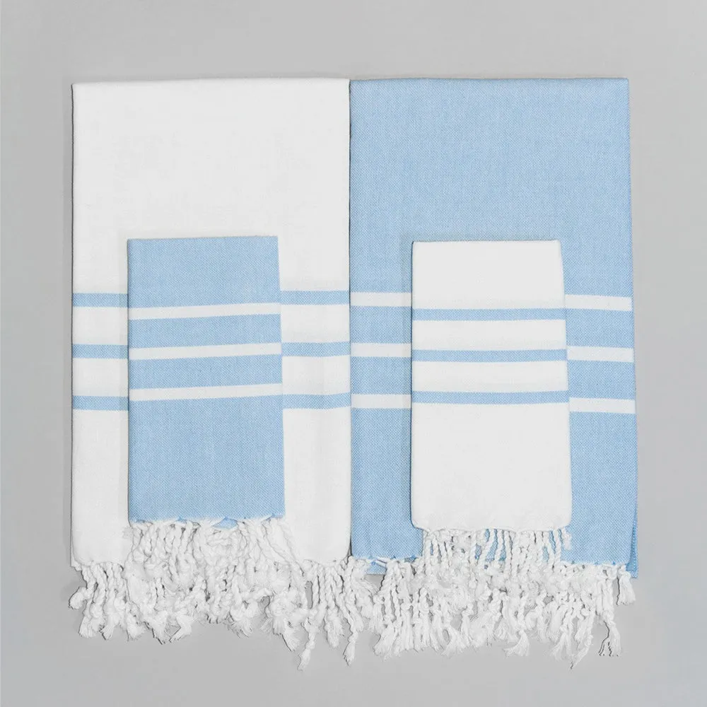 White with Light Blue Bath Towel – Antiochia Collection