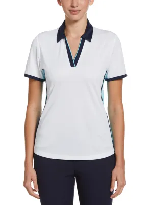 Womens Color Block Golf Polo