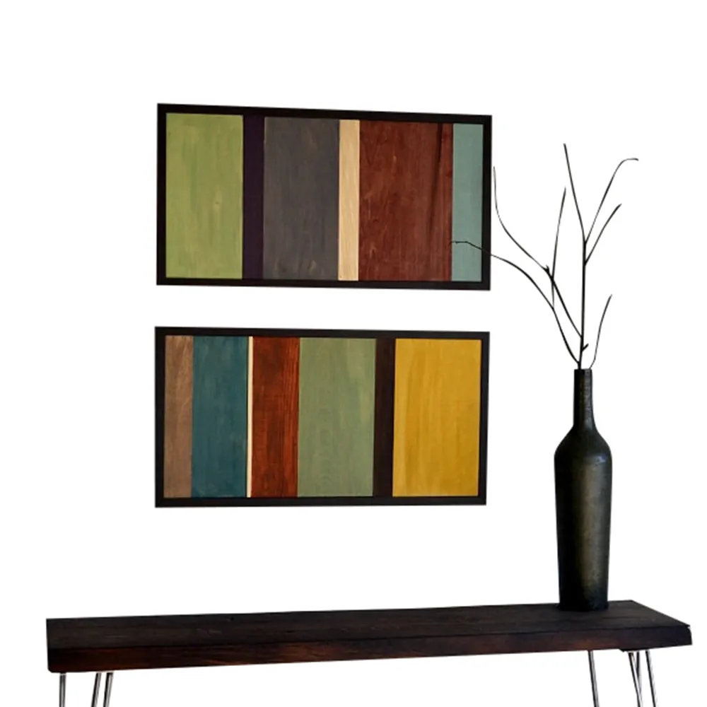 Wood Wall Art - Wood Art - Reclaimed Wood Art - Color Block Collection - 12x24 set