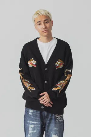 XLARGE x ED HARDY KNIT CARDIGAN - BLACK